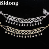 Rhinestone Pendant Anklet for Women - Beach High Heels Sandals Accessory