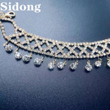 Rhinestone Pendant Anklet for Women - Beach High Heels Sandals Accessory