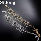 Rhinestone Pendant Anklet for Women - Beach High Heels Sandals Accessory