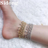 Rhinestone Pendant Anklet for Women - Beach High Heels Sandals Accessory