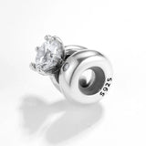 European Silver Bracelet Beads 925 Sterling Charm CZ Wedding Spacer Women