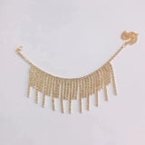 Rhinestone Tassel Foot Chain Crystal Bracelet Beach Barefoot Sandal Leg Chain