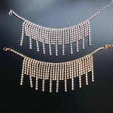 Rhinestone Tassel Foot Chain Crystal Bracelet Beach Barefoot Sandal Leg Chain