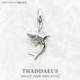 Maritime Shark Dangle Charm Lucky Pendant 925 Sterling Silver