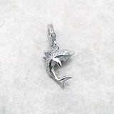 Maritime Shark Dangle Charm Lucky Pendant 925 Sterling Silver
