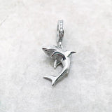 Maritime Shark Dangle Charm Lucky Pendant 925 Sterling Silver