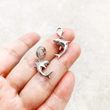Maritime Shark Dangle Charm Lucky Pendant 925 Sterling Silver