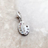 Painter Palette Charm 925 Sterling Silver Pendant Gift