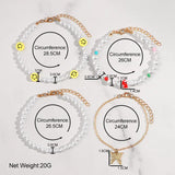 Colorful Mushroom Smiley Pearl Beaded Anklets for Women