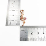 CZ Pave Rose Bird Dangle Charm 925 Silver Gift For Women Girls