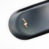 CZ Pave Rose Bird Dangle Charm 925 Silver Gift For Women Girls