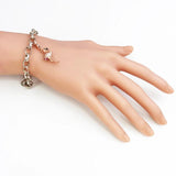 CZ Pave Rose Bird Dangle Charm 925 Silver Gift For Women Girls