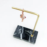 CZ Pave Rose Bird Dangle Charm 925 Silver Gift For Women Girls