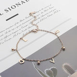 Three Beads Love Letters Anklets Titanium Steel