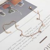 Three Beads Love Letters Anklets Titanium Steel