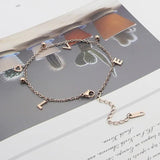 Three Beads Love Letters Anklets Titanium Steel
