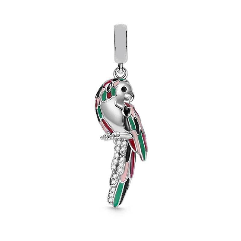 925 Silver Parrot Pendant Dangle Charm for Pan Bracelets