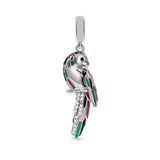 925 Silver Parrot Pendant Dangle Charm for Pan Bracelets
