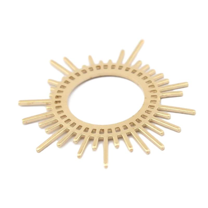 5Pcs Brass Sun Flower Charms DIY Accessories Women Jewelry Making