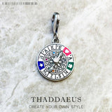 925 Sterling Silver Wheel of Fortune Dangle Charm Pendant