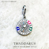 925 Sterling Silver Wheel of Fortune Dangle Charm Pendant