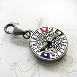 925 Sterling Silver Wheel of Fortune Dangle Charm Pendant