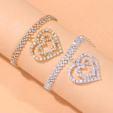 Stonefans Bling Double Heart Anklet Jewelry for Women