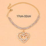 Stonefans Bling Double Heart Anklet Jewelry for Women