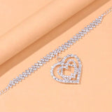 Stonefans Bling Double Heart Anklet Jewelry for Women