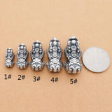 925 Silver Pixiu Charm Coin Beads Money Transfer Amulet Fengshui DIY