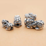 925 Silver Pixiu Charm Coin Beads Money Transfer Amulet Fengshui DIY