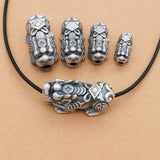 925 Silver Pixiu Charm Coin Beads Money Transfer Amulet Fengshui DIY