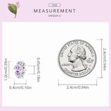 925 Sterling Silver Purple Flower Spacer Charm Bead Pendant