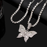 Big Butterfly Rhinestone Charms Anklets Set