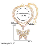 Big Butterfly Rhinestone Charms Anklets Set