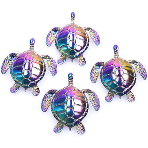 5pcs Rainbow Sea Turtle Charms 49x44mm for Jewelry Earring Crafts