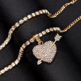 2Pcs/Set Heart Rhinestone Anklets for Women