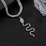 Boho Double Layer Crystal Chain Anklets Summer Beach Snake Pendant Anklet