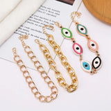 3pcs Evil Eye Enamel Anklet Set