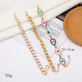 3pcs Evil Eye Enamel Anklet Set