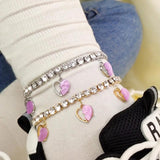 Multicolor Heart Break Love Anklets for Women