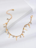 Bohemian Rhinestone Key Pendant Anklet Beach Chain Anklets