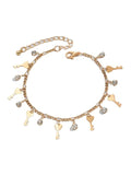 Bohemian Rhinestone Key Pendant Anklet Beach Chain Anklets