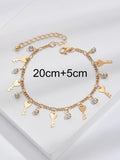Bohemian Rhinestone Key Pendant Anklet Beach Chain Anklets