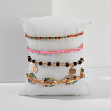 Bohemian Shell Bead Anklets with Clear Crystal Stone Rope
