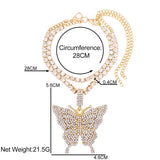 Multilayer Crystal Butterfly Anklet with Rhinestones