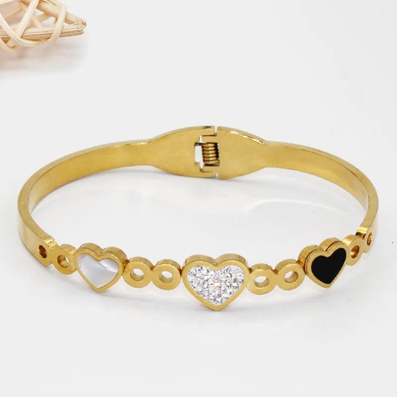 Titanium Steel Zircon Love Bangle Stainless Steel Bracelet