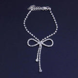 Stonefans Boho Butterfly Tie Bow Foot Chain Initial Rhinestone Anklet
