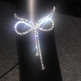 Stonefans Boho Butterfly Tie Bow Foot Chain Initial Rhinestone Anklet