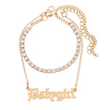 Rhinestone Tennis Chain Anklet for Women